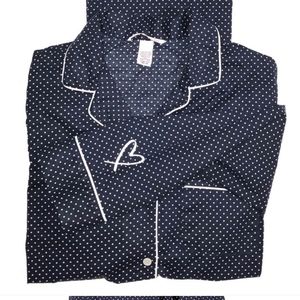 Navy polka dot Victoria secret pajama top.